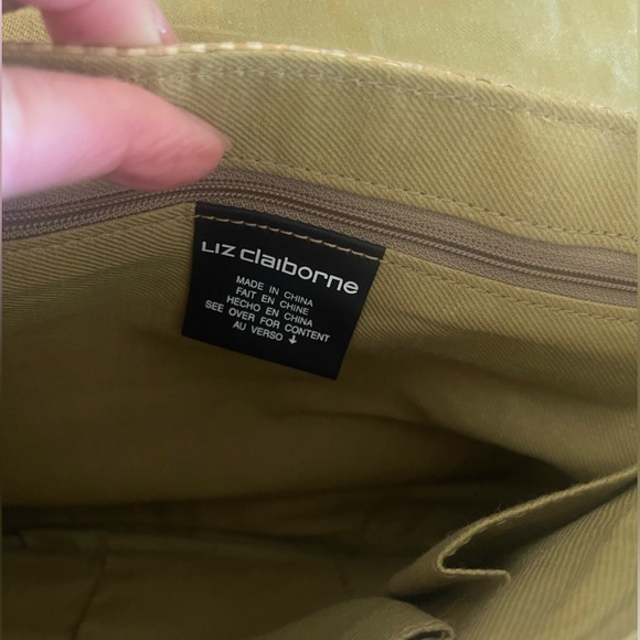 LIZ CLAIBORNE Woven Straw Shoulder Handbag Purse - Picture 6 of 6